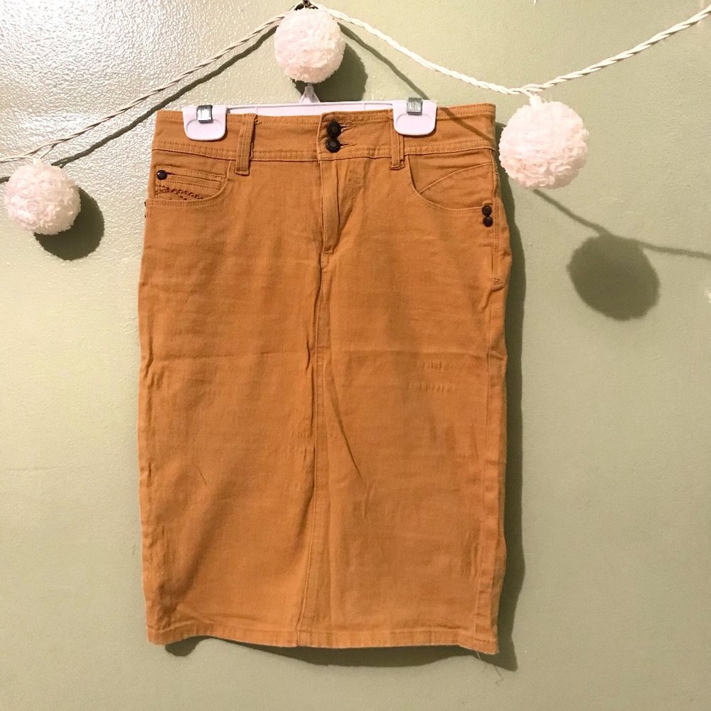 NOFUZE Jeans | Mustard Jean Skirt